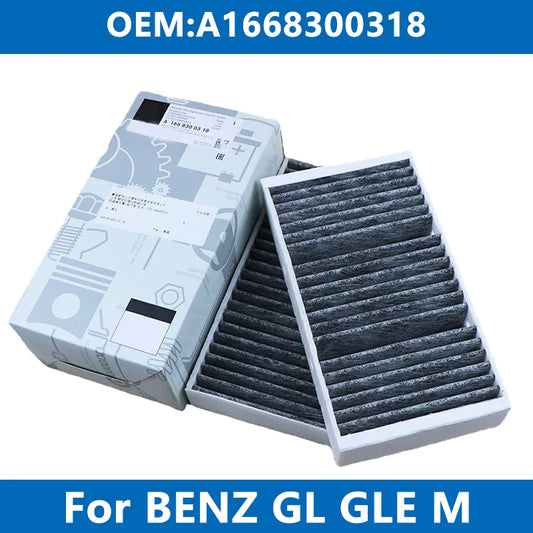 2Pcs Car Cabin Filter Air Conditioner A1668300318 A1668307201 For Mercedes Benz X166 W166 GL350 GLE250 GLS350 ML CLASS Coupe